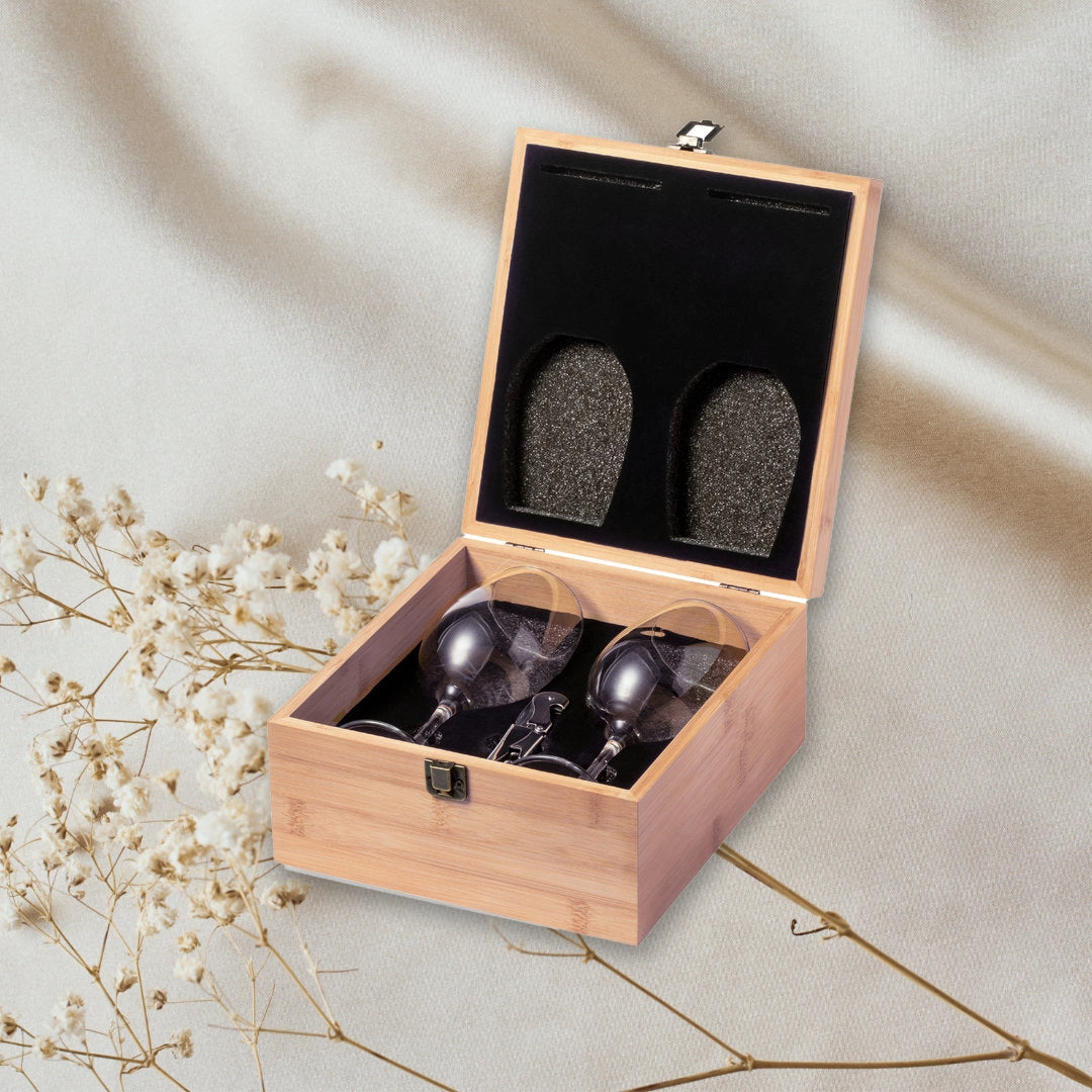Set de vino con 2 copas
