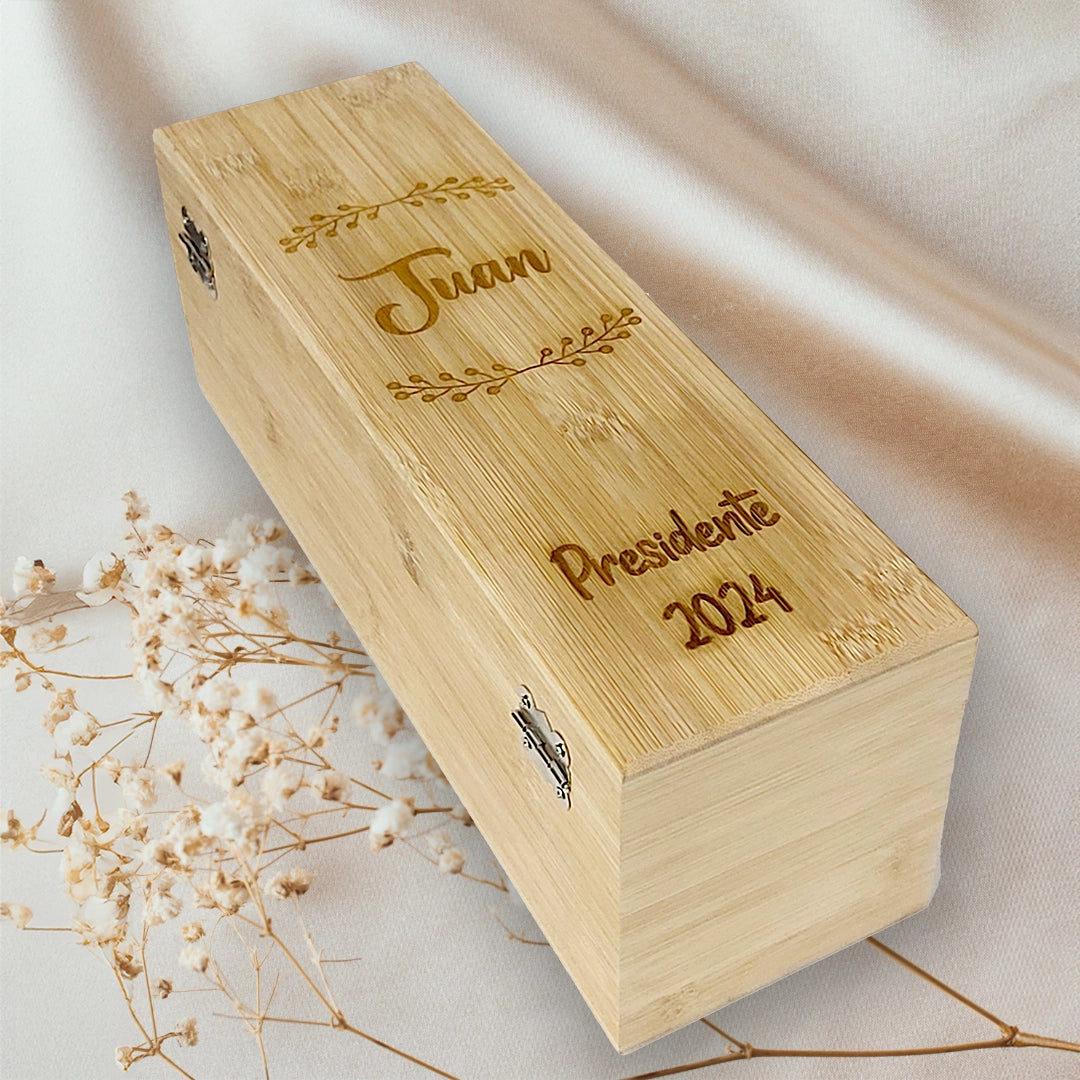 Estuche Madera Para Botella De Vino