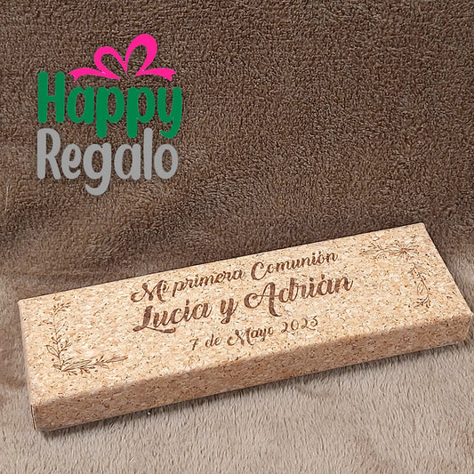 Estuche de corcho con bolígrafos