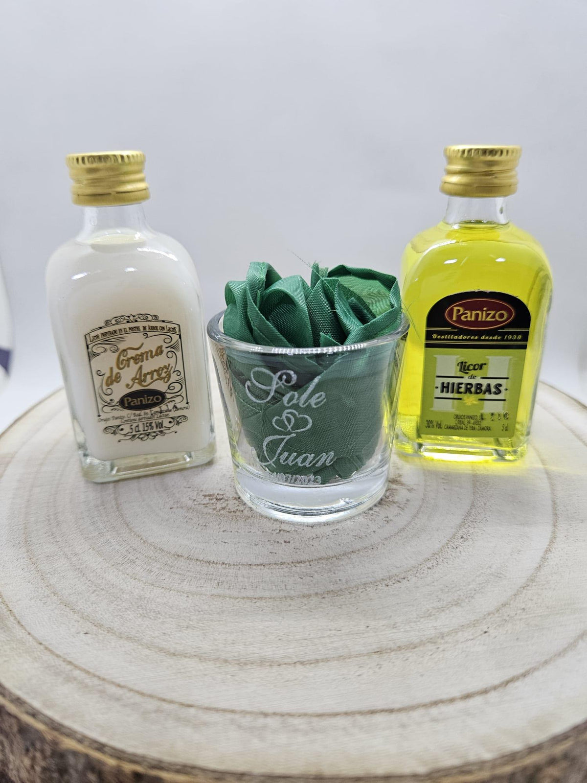 Mini Licor con vaso chupito grabado