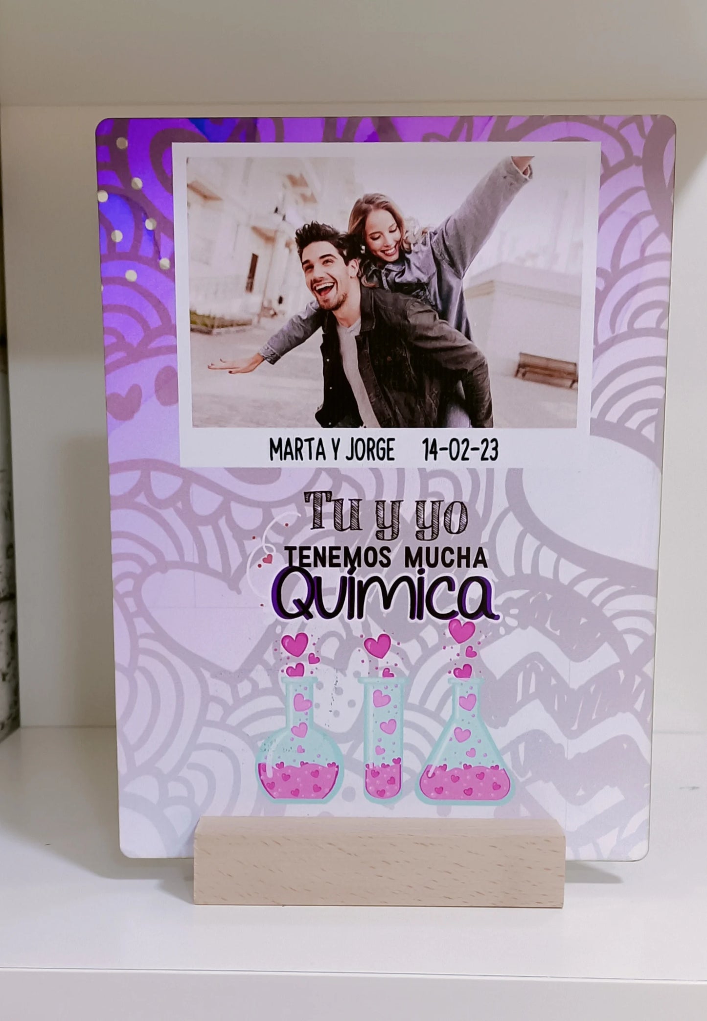 Placa mensajes base de madera
