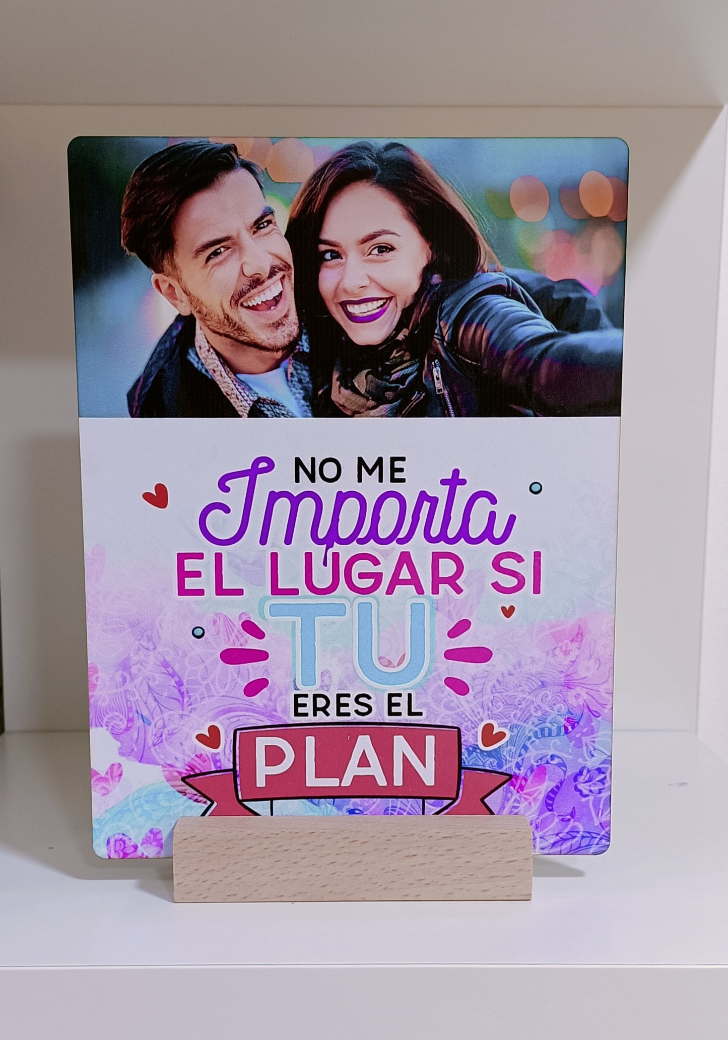 Placa mensajes base de madera