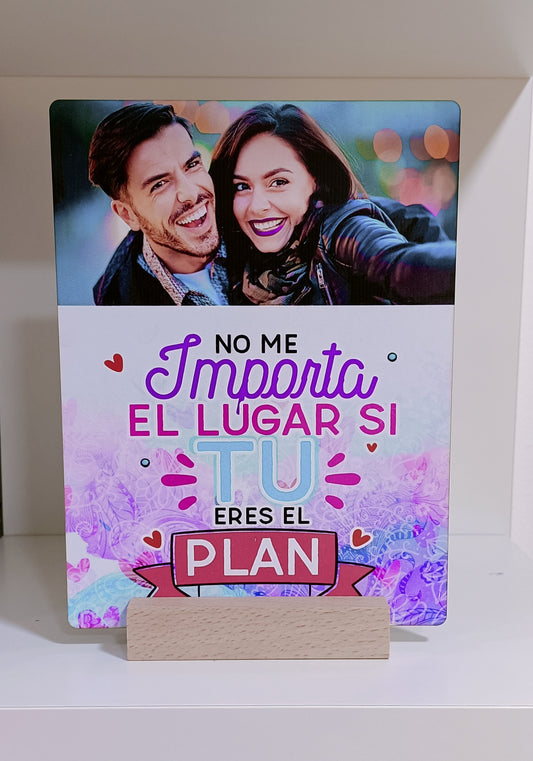Placa mensajes base de madera