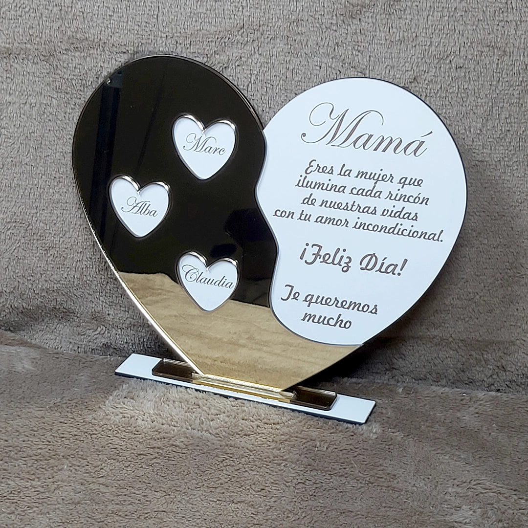 Placa corazón espejada