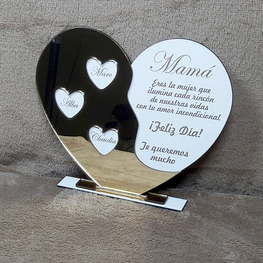 Placa corazón espejada