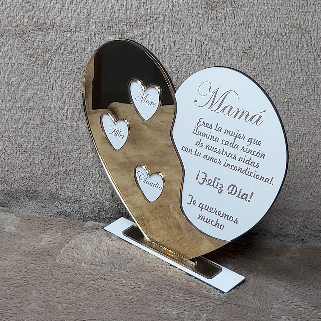 Placa corazón espejada