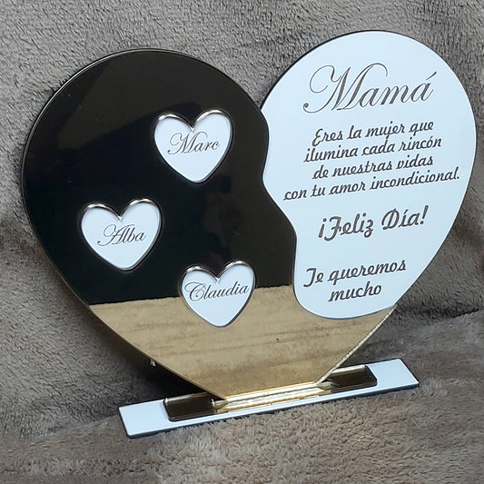Placa corazón espejada