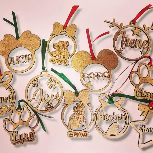 Bolas de Navidad personalizadas madera