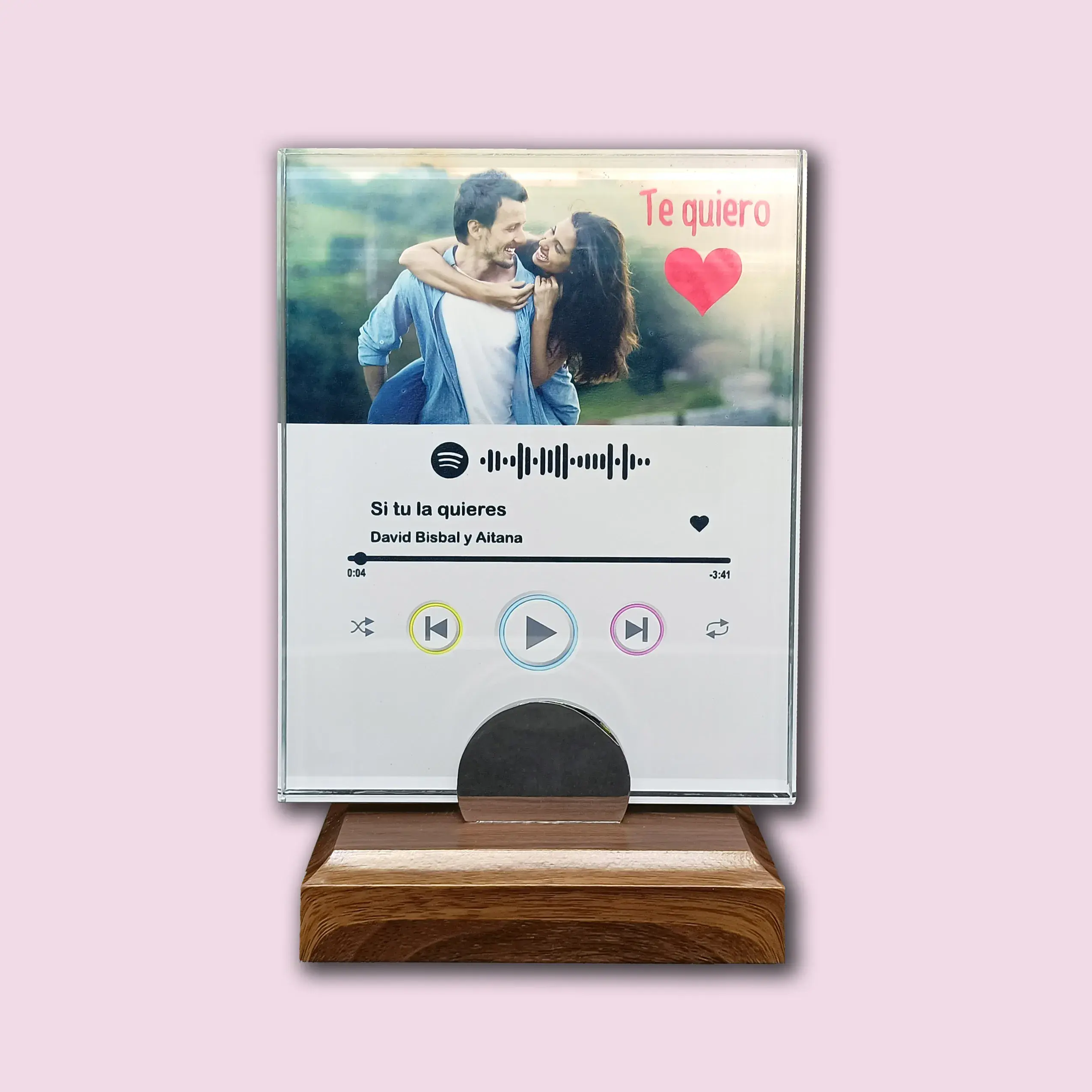 Cuadro personalizado Spotify- Base de madera- Código de canción