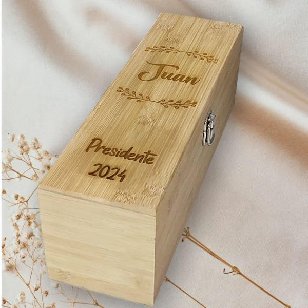 Estuche madera para botella de vino5 Happy Regalo